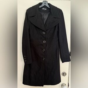 Vintage Black Pea Coat Classic Style